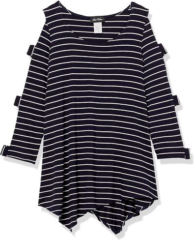 Star Vixen womens Petite Long Ladder/Bar Slv Hanky Hem Rayon/Span Knit Top Blouse in Saudi Arabia