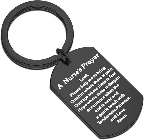 BNQL Nurse's Prayer Keychain RN Symbol Keyring Gift for Nurse in Saudi Arabia