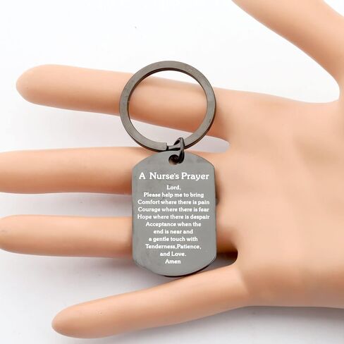 BNQL Nurse's Prayer Keychain RN Symbol Keyring Gift for Nurse in Saudi Arabia