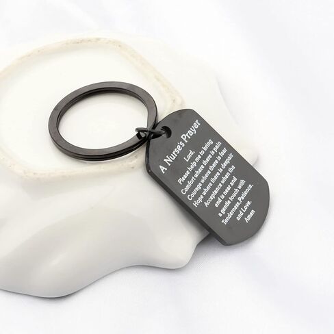 BNQL Nurse's Prayer Keychain RN Symbol Keyring Gift for Nurse in Saudi Arabia