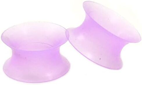 Pair 1/2" (12MM) PURPLE SILICONE EARSKIN TUNNELS Double Flare Gauges Super Ultra Thin Soft Flexible Flesh Plugs (2pcs) in Saudi Arabia