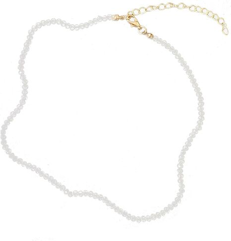 Caiyao Dainty Black Spinel Beaded Choker Necklace for Women Lightweight Tiny Trendy Natural Shiny 3mm Faceted Black Agate Crystal Stone Necklace Birthday Christmas Jewelry for Teen Girls Gifts in Saudi Arabia