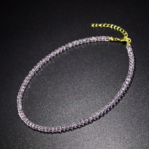 Caiyao Dainty Black Spinel Beaded Choker Necklace for Women Lightweight Tiny Trendy Natural Shiny 3mm Faceted Black Agate Crystal Stone Necklace Birthday Christmas Jewelry for Teen Girls Gifts in Saudi Arabia