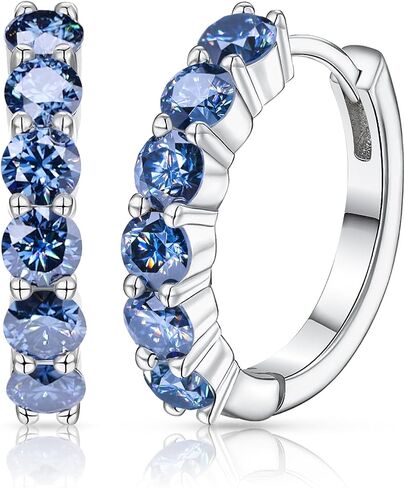 GIGAJEWE 1.2CT Hoop Earrings with 3mm White D color Mossanite 925 silver plated 18K white gold Earrings in Saudi Arabia