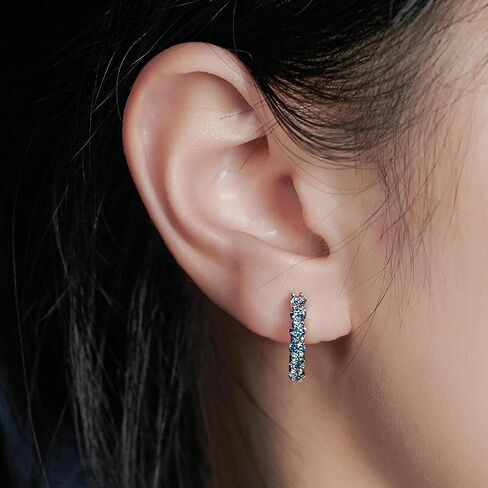 GIGAJEWE 1.2CT Hoop Earrings with 3mm White D color Mossanite 925 silver plated 18K white gold Earrings in Saudi Arabia