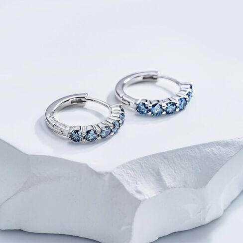 GIGAJEWE 1.2CT Hoop Earrings with 3mm White D color Mossanite 925 silver plated 18K white gold Earrings in Saudi Arabia
