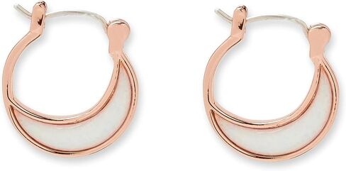 Pura Vida Gold Opal Crescent Hoop Earrings - Handmade Earrings with Resin Opal, Boho Earrings - Sterling Silver Earrings for Women, Statement Earrings for Women, Boho Jewelry for Women - 1 Pair in Saudi Arabia
