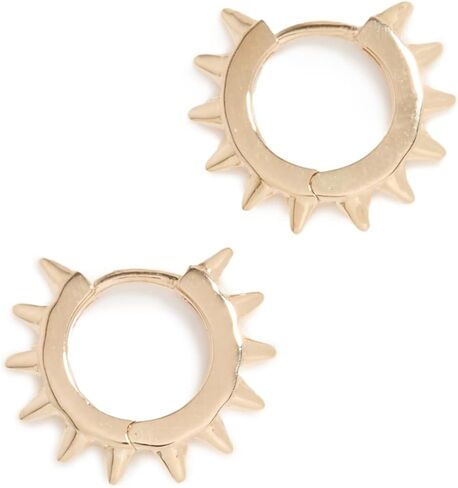 حلقات هاجي ذات المفصلات المسننة المصنوعة من الذهب عيار 14 قيراط للسيدات، من الذهب الأصفر، مقاس واحد in Kuwait