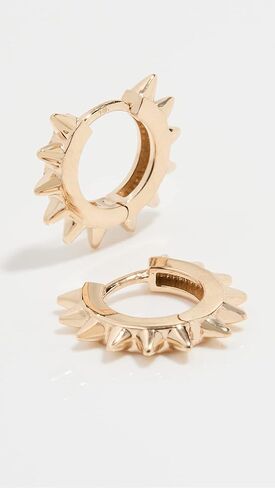 حلقات هاجي ذات المفصلات المسننة المصنوعة من الذهب عيار 14 قيراط للسيدات، من الذهب الأصفر، مقاس واحد in Kuwait