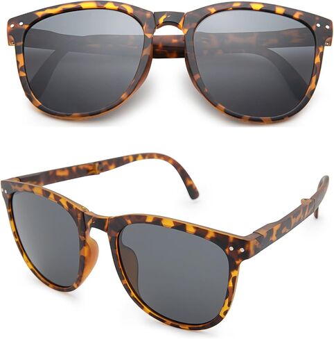 Pro Acme Polarized Folding Sunglasses for Women Men Black Square Foldable Sunglasses for Travel, Driving, Easy Carry in Saudi Arabia