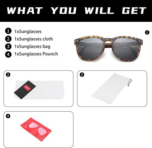 Pro Acme Polarized Folding Sunglasses for Women Men Black Square Foldable Sunglasses for Travel, Driving, Easy Carry in Saudi Arabia