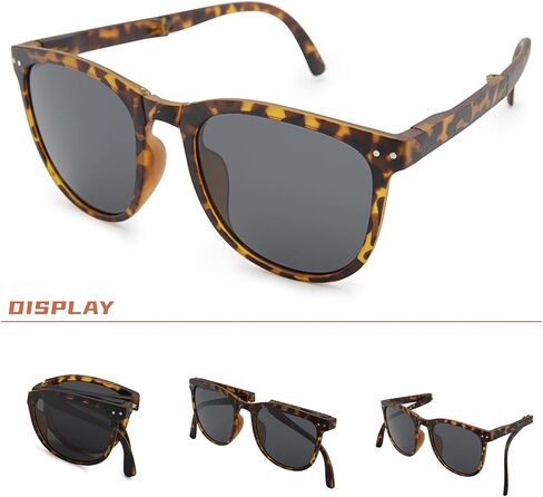 Pro Acme Polarized Folding Sunglasses for Women Men Black Square Foldable Sunglasses for Travel, Driving, Easy Carry in Saudi Arabia