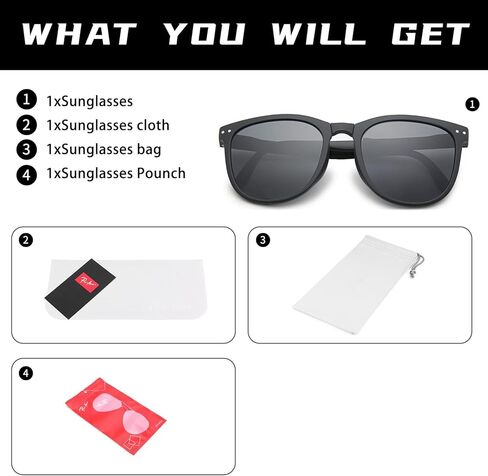 Pro Acme Polarized Folding Sunglasses for Women Men Black Square Foldable Sunglasses for Travel, Driving, Easy Carry in Saudi Arabia