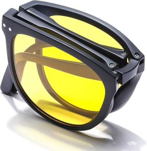Pro Acme Polarized Folding Sunglasses for Women Men Black Square Foldable Sunglasses for Travel, Driving, Easy Carry in Saudi Arabia