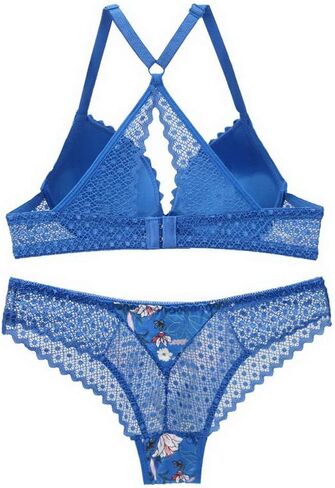 Swbreety Women's Bra and Panty Sets Floral Lace Lingerie Cross Back Underwire Push Up Bras in Saudi Arabia