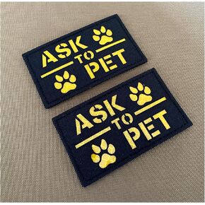 2 PCS K-9 Patch for Dog Harness Reflective Dog Paw Patches K-9 USA Flag with Hook and Loop Fastener Backing (Service Dog-White)