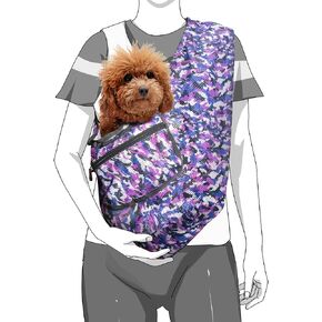 Foldable Camouflage Print Mesh Dog/Cat Carrier Crossbody Sling Bag Small Size (Ideal for Dog/cat Below 5kgs /11 lbs) (Camouflage Tan)