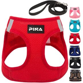 PINA Dog Harness for Small Dogs No Pull, Small Dog Harness and Leash Set, No Choke Breathable Mesh Dog Vest Harness, Lightweight Adjustable Small Medium Dog Harness - Easy to Put On and Take Off