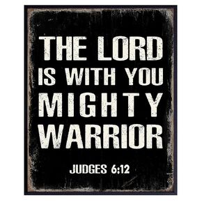 Religious Scripture Bible Verses Decor - Christian Wall Art - Inspirational Spiritual Catholic Gifts for Men, Pastor, Ordained Minister - Faith Wall Decor - Psalms Church Decorations - Man of God Sign