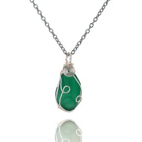 Handmade Sterling Silver Sea Glass Wire Wrap Pendant Necklace(GREEN), Beach necklace, Summer Gift, Inspirational Gifts for Women, Mom, Sister