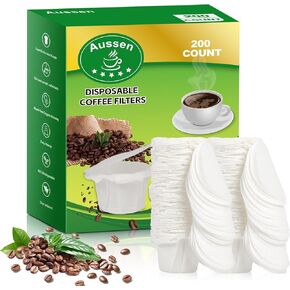 Disposable Coffee Paper Filters Replacement Kerig Filter Fit All Keurig Single Serve Filter Brands Compatible with Reusable Single Serve Pods Keurig Coffee Maker(200 count With Lid)