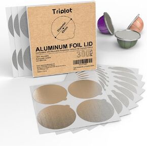 Reusable Vertuo Capsules Kit,for Reuse Nespresso Vertuo Pods,with 50pcs Aluminum Foil Seal Lids,Silicone Seat,Tamer,Funnel to Refill The Nespresso Vertuo Pods Easily(Pods Not Included)