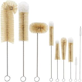 MASTERTOP 9 Pieces Bottle Brush Set - Long Water Bottle and Straw Brush Cleaner BPA Free Bottle Cleaner Brush for Straws Baby Bottle Pipes Coffee Grinder Teapot Narrow Neck Wide Mouth Water Bottles