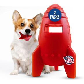Ace's Creations Red Rocket Indestructible Chew Toy for Dogs - Interactive, Heavy-Duty Nylon for Aggressive Chewers,Long-Lasting,Chew Proof,Healthy Chewing,for Small and Medium Size Breeds,2 Pck in Saudi Arabia