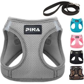 PINA Dog Harness for Small Dogs No Pull, Small Dog Harness and Leash Set, No Choke Breathable Mesh Dog Vest Harness, Lightweight Adjustable Small Medium Dog Harness - Easy to Put On and Take Off