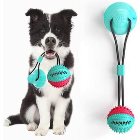 Suction Cup Dog Chew Puzzle Toy - Bite Resistant and Durable - Perfect for Aggressive Chewers - Dental Health and Interactive Play, Suitable for Small, Medium & Large Dogs, Green