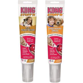 KONG - Spread Peanut Butter (5 Ounce) and Spread Sweet Potato (5 Ounce) - Dog Treat Paste with Real Ingredients