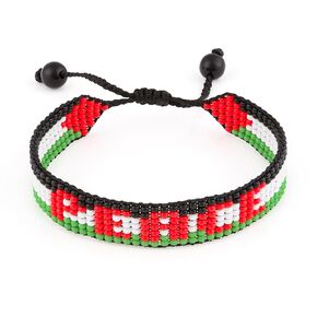 Handmade Adjustable Palestine Flag Beaded Bracelet - Show Your Support with Style (Peace)