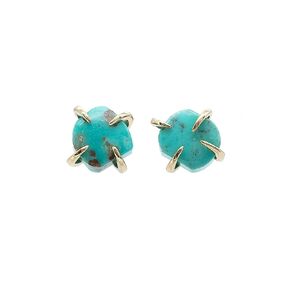Turquoise Gemstone Prong Stud Earrings- Color Pop- Mother's Day- Graduation Gift Idea- Summer Beach Fashion
