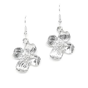 Dogwood Flower Earrings Pewter - Gift Packaged with Expect Miracles Story Card - Handcrafted Made in USA (Shipped by Amazon Prime)