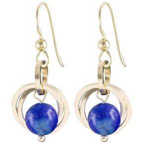 Classy Blue Lapis Earrings For Women – Real Gemstone Lapis Lazuli Earrings in 14K Gold Fill – Minimalist Gold Dangle Earrings for Women – Trendy Handcrafted Jewelry Gift Idea