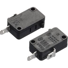 MECCANIXITY Microwave Oven Door Switch Oven Micro Switch Replacement Parts 16A for Microwave Rice Cooker 2 Normally Open Black Pack of 2