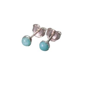 Tiny Amazonite Stud Earrings 3mm Cartilage Studs