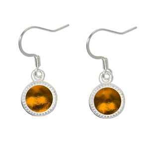 Recycled Vintage Amber Bleach Jug Glass Color Dot Earrings