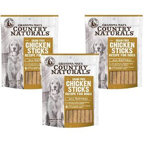 Grandma Mae's Country Naturals Grain Free Chicken Sticks Chewy Dog Treats, 5 Ounces (3 Pack)