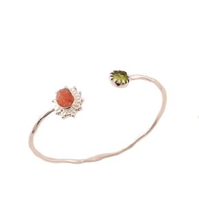 Natural Raw Citrine Cuff Bracelet, Healing Crystal Cuff Bracelet, Bangle Bracelet, Rough Gemstone Bracelet, Jewelry For Woman (citrine) (citrine-peridot)