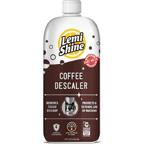 Lemi Shine Coffee Descaler With Powerful Citric Acid | Coffee Machine & Coffee Maker Cleaning Supplies | Universal Cleaner Works For Nespresso, Keurig, Breville, & More, 4 Uses - 15 oz. Bottle