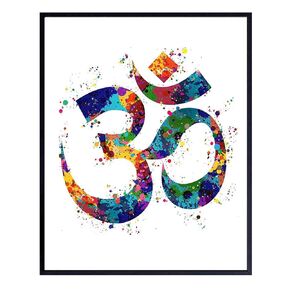 Om Namaste Symbol Watercolor Art Print - 8x10 Unframed Photo - Perfect Gift for Meditation, Yoga or Zen Enthusiasts - Chic Home or Studio Decor