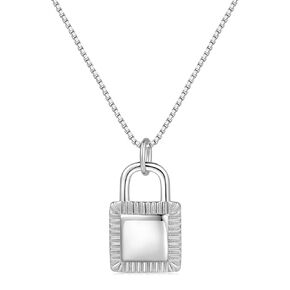 Dainty Sterling Silver Lock Necklace for Women Handmade Pendant in Sterling Silver Gifts For Her (Sterling Silver Lock Necklace for Women)