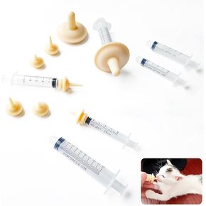 CYG&CL 14 Pack Pet Nursing Feeding Kit Pet Feeding Syringe for Cats Nipple for Kittens Nipple for Puppies Kitten Bottle Feeding Kit for Newborn Squirrels, Rabbits, Small Animals and Wildlife