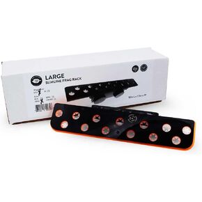 Large Slimline Orange 13 Hole Magnetic Frag Rack w/Frag Lock | Acrylic Plugs Reef Coral Frag Holder for Aquarium (3/4" Glass Magnet)