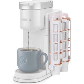 STORAGENIE Coffee Pod Holder for Keurig K-cup, Side Mount K Cup Storage, Coffee Pod Organizer, Perfect for Small Counters (2 Pack| For 10 K-Cups, White)