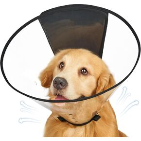 Dog Cone Collar, Transparent Recovery Collar for Large Medium Small Dogs, Soft Cone for Dogs After Surgery to Prevent Licking Wound, Enhanced Visibility Elizabethan Collar