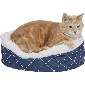 MidWest Homes for Pets CU25BLD Couture Orthopedic Cradle Pet Bed for Dogs & Cats, Small, Blue / White Diamond Pattern