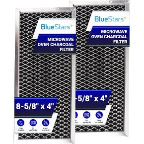 BlueStars JX81H WB02X10956 Microwave Charcoal Filter 4" x 8-5/8" - Fit for GE, Samsung Microwave Ovens - Replaces WB02X11544 AP3204832 1057486 - PACK OF 2