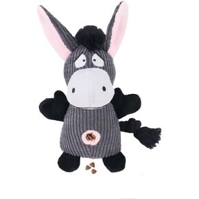 Donkey Squeaky Dog Toy with Crinkle Paper Plush Rope Dog Toy Relief Boredom Dog Toys Treats Feeder Puzzle Pet Toy for Chewer Small Medium Breed Dog